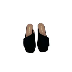 Scarpe di Maremma Ciabatta Artigianale In Camoscio Nero*Donna Sandali & Ciabatte