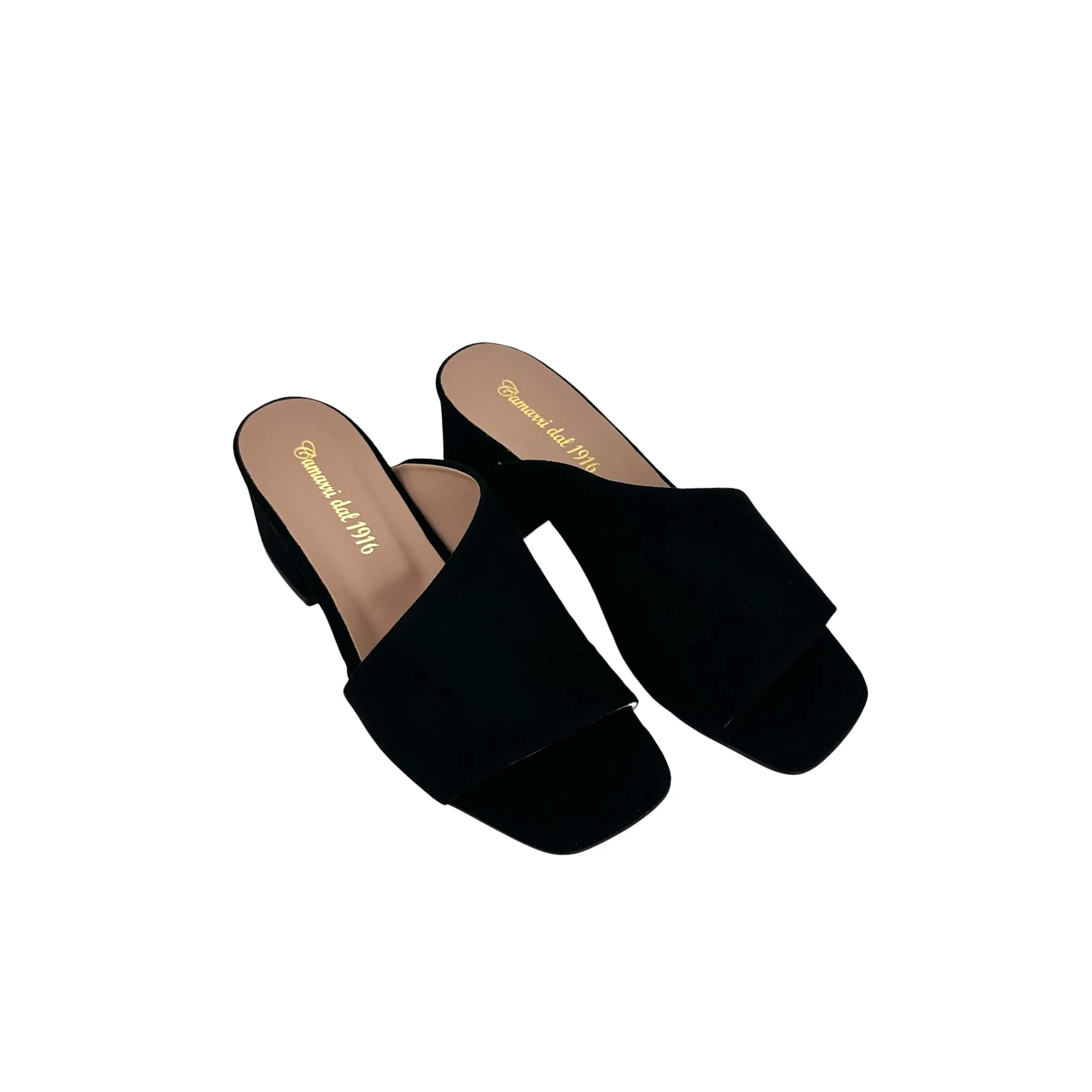 Scarpe di Maremma Ciabatta Artigianale In Camoscio Nero*Donna Sandali & Ciabatte