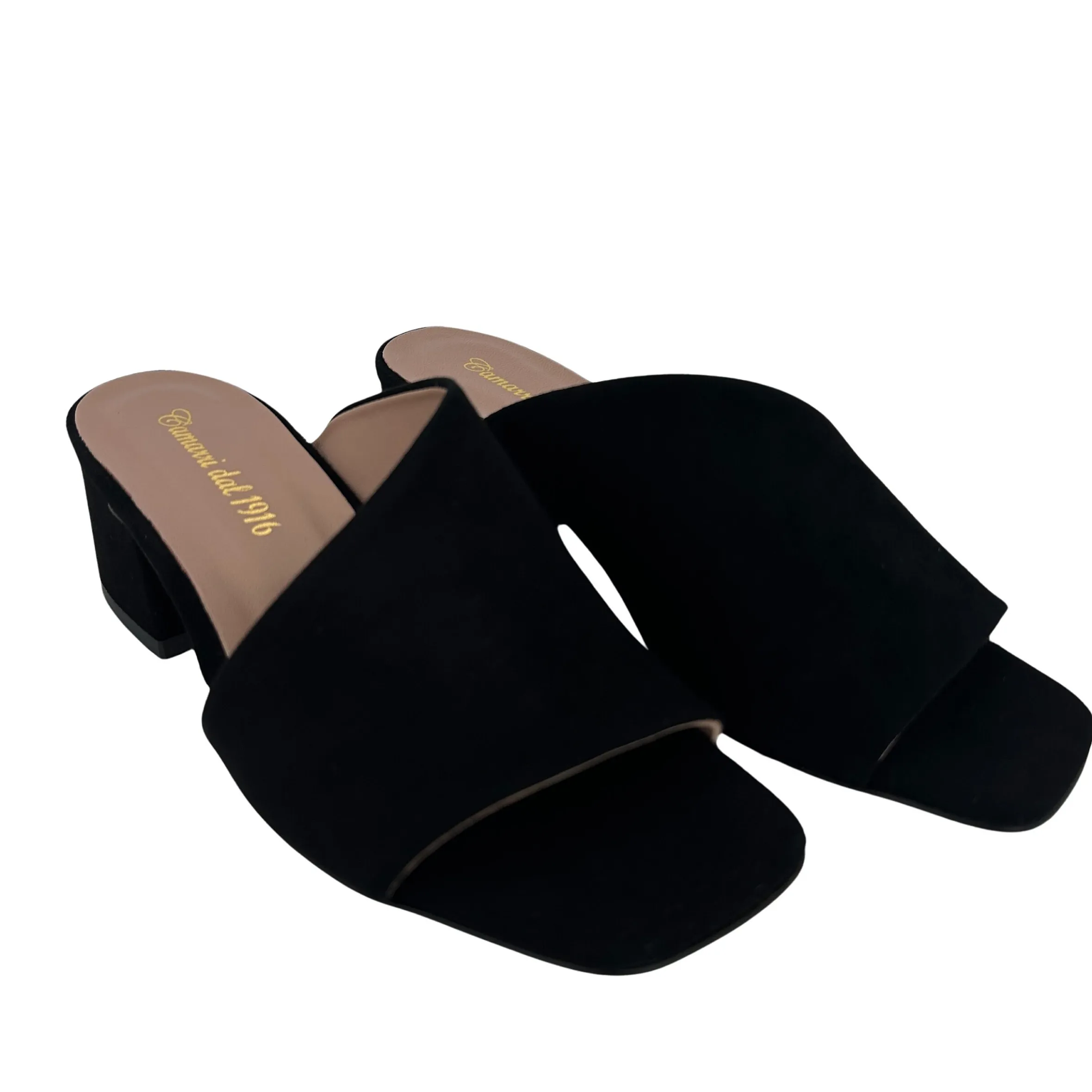 Scarpe di Maremma Ciabatta Artigianale In Camoscio Nero*Donna Sandali & Ciabatte