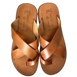 Scarpe di Maremma Ciabatta Artigianale In Pelle Cuoio Mod.C14*Uomo Sandali & Ciabatte