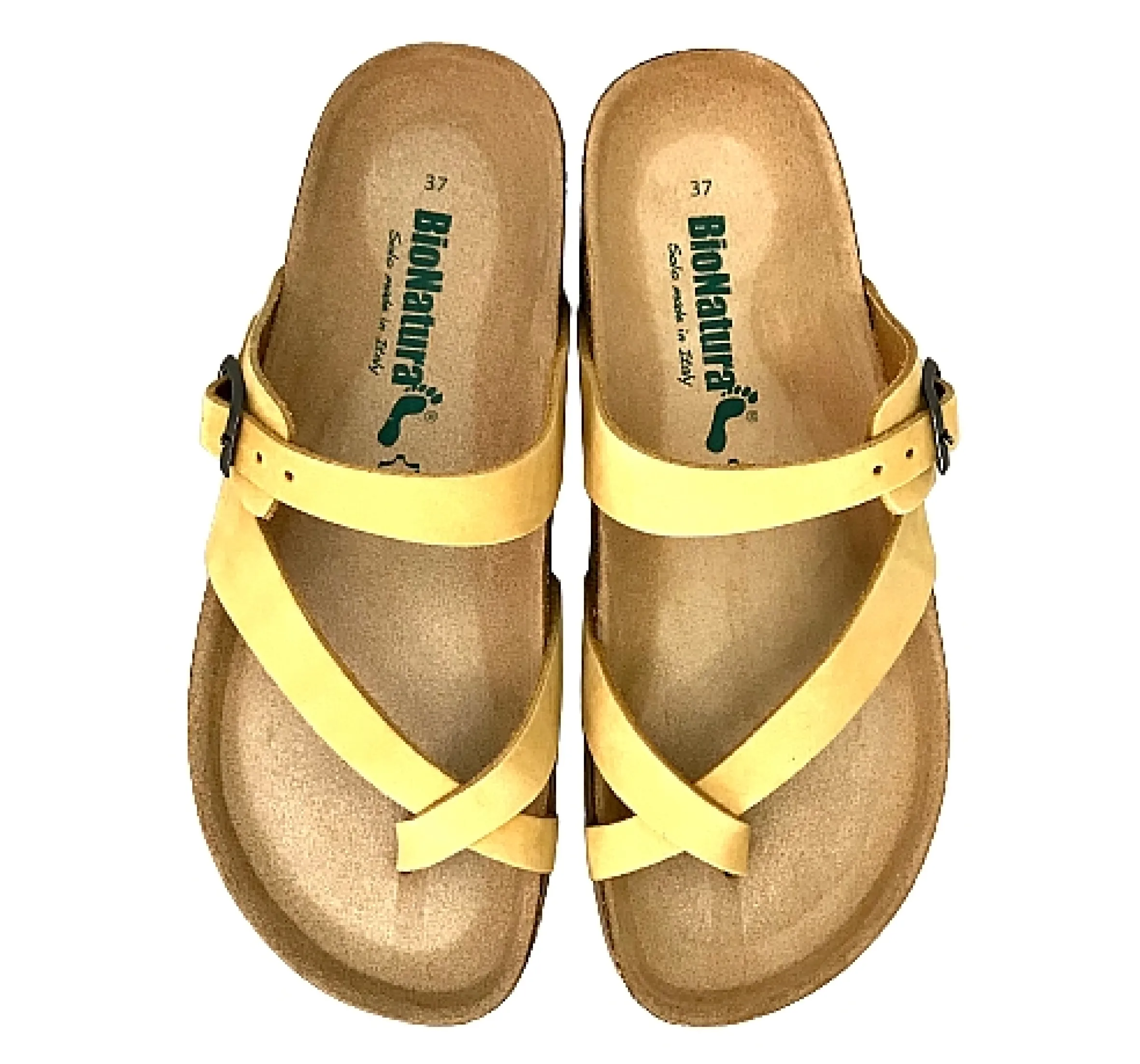 Scarpe di Maremma Ciabatta Bionatura Gialla Infradito In Nabuk*Donna Sandali & Ciabatte