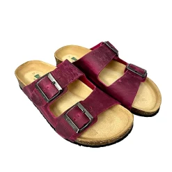 Scarpe di Maremma Ciabatta Bionatura In Pelle Oleata Magenta Vibram*Uomo Sandali & Ciabatte