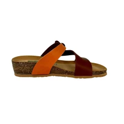 Scarpe di Maremma Ciabatta Bionatura In Pelle Marrone E Arancio*Donna Sandali & Ciabatte