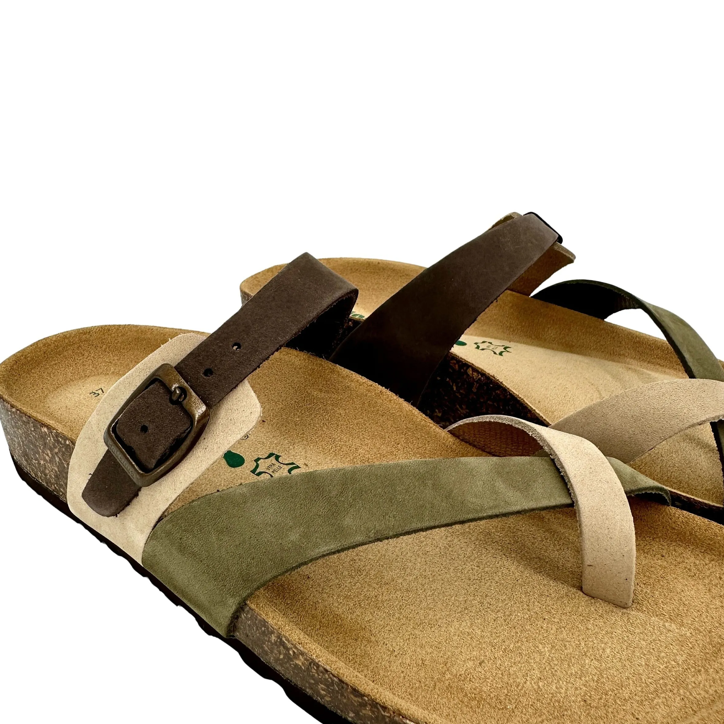 Scarpe di Maremma Ciabatta Bionatura Infradito In Nabuk Multi Militare*Donna Sandali & Ciabatte
