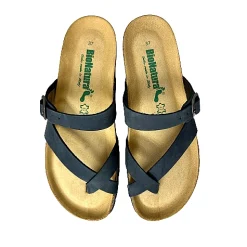 Scarpe di Maremma Ciabatta Bionatura Infradito Nabuk Blu*Donna Sandali & Ciabatte