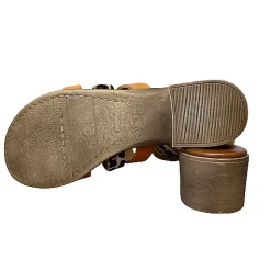 Scarpe di Maremma Ciabatta In Cavallino E Pelle Cognac Mod. Hermes*Donna Sandali & Ciabatte