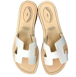Scarpe di Maremma Ciabatta In Pelle Bianca Mod. Hermes*Donna Sandali & Ciabatte