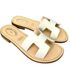 Scarpe di Maremma Ciabatta In Pelle Bianca Mod. Hermes*Donna Sandali & Ciabatte