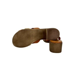 Scarpe di Maremma Ciabatta In Pelle Cuoio E Platino*Donna Sandali & Ciabatte