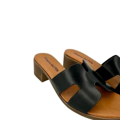 Scarpe di Maremma Ciabatta In Pelle Nera Mod. Hermes*Donna Sandali & Ciabatte