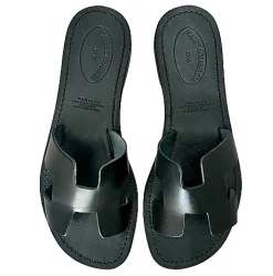 Scarpe di Maremma Ciabatta In Pelle Nera Mod. Hermes*Donna Sandali & Ciabatte