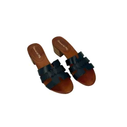 Scarpe di Maremma Ciabatta In Pelle Tuffata Nera*Donna Sandali & Ciabatte