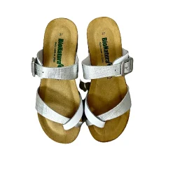 Scarpe di Maremma Ciabatta Infradito Bionatura In Pelle Bianca E Argento*Donna Sandali & Ciabatte