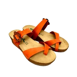 Scarpe di Maremma Ciabatta Infradito Bionatura In Nabuk Arancione*Donna Sandali & Ciabatte