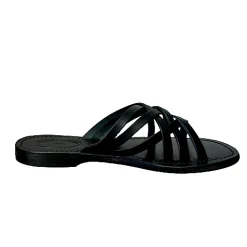 Scarpe di Maremma Ciabatta Infradito In Pelle Nera Mod. 4413*Donna Sandali & Ciabatte