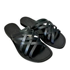 Scarpe di Maremma Ciabatta Infradito In Pelle Nera Mod. 4413*Donna Sandali & Ciabatte