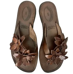 Scarpe di Maremma Ciabatta Infradito In Pelle Testa Di Moro Mod. Fabiola*Donna Sandali & Ciabatte
