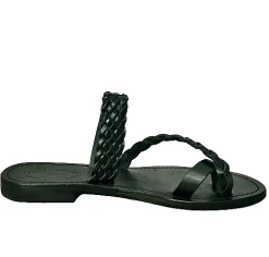 Scarpe di Maremma Ciabatta Infradito In Pelle Nera Mod. 6802*Donna Sandali & Ciabatte