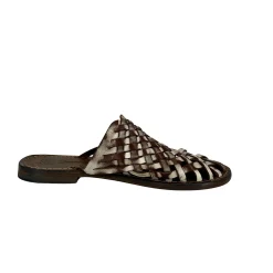 Scarpe di Maremma Ciabatta Sabot In Pelle Intrecciata T. Moro Mod. Formentera*Donna Sandali & Ciabatte