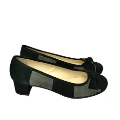 Scarpe di Maremma Decollete In Pelle Nabuk Grigio E Nero*Donna Ballerine