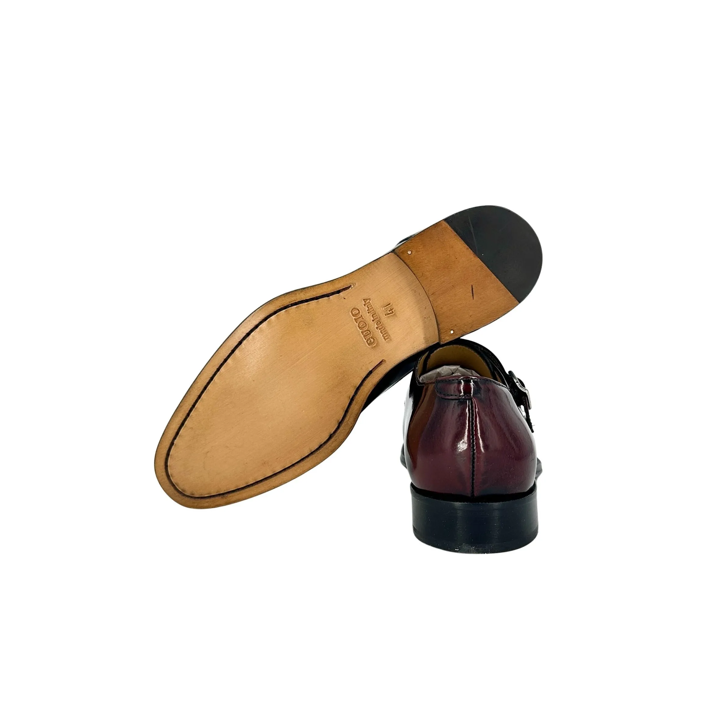 Scarpe di Maremma Doppia Fibbia Abrasivata Bordeaux*Uomo Fibbie