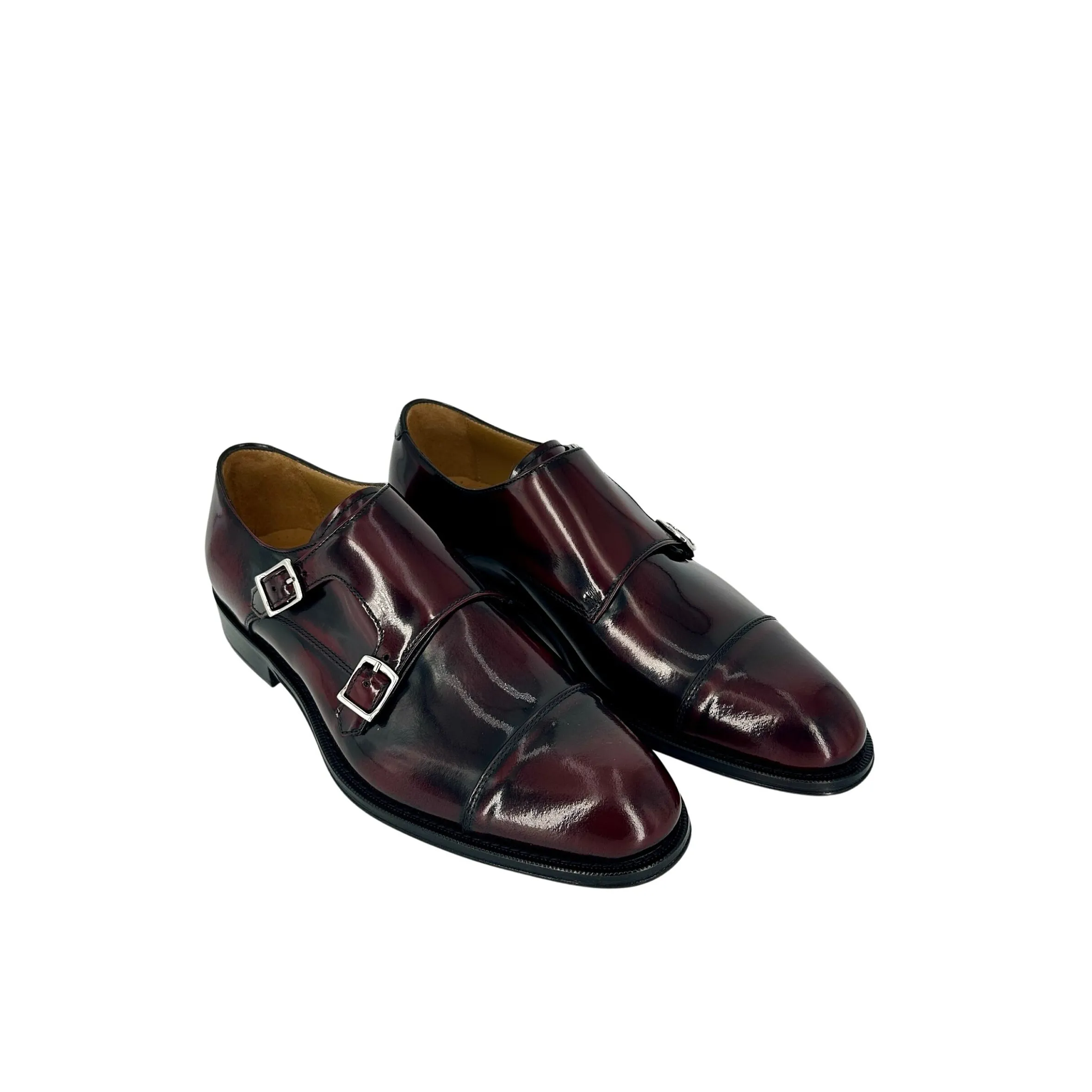 Scarpe di Maremma Doppia Fibbia Abrasivata Bordeaux*Uomo Fibbie