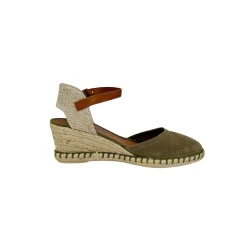 Scarpe di Maremma Espadrillas Zeppa In Camoscio Verbenas Kaki*Donna Sandali & Ciabatte