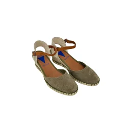 Scarpe di Maremma Espadrillas Zeppa In Camoscio Verbenas Kaki*Donna Sandali & Ciabatte