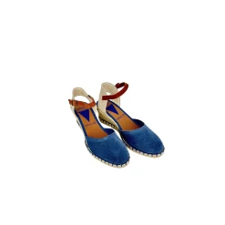Scarpe di Maremma Espadrillas Zeppa In Camoscio Verbenas Blu Iris*Donna Sandali & Ciabatte