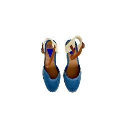 Scarpe di Maremma Espadrillas Zeppa In Camoscio Verbenas Blu Iris*Donna Sandali & Ciabatte