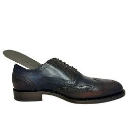 Scarpe di Maremma Francesina Blu E Testa Di Moro Cucita Blake*Uomo Stringate