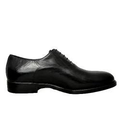 Scarpe di Maremma Francesina Fatta A Mano In Vitello Nero Luxury Collection*Uomo Stringate