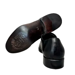 Scarpe di Maremma Francesina Fatta A Mano In Vitello Nero Luxury Collection*Uomo Stringate