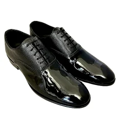Scarpe di Maremma Francesina In Vernice Nera Cucita Blake*Uomo Stringate