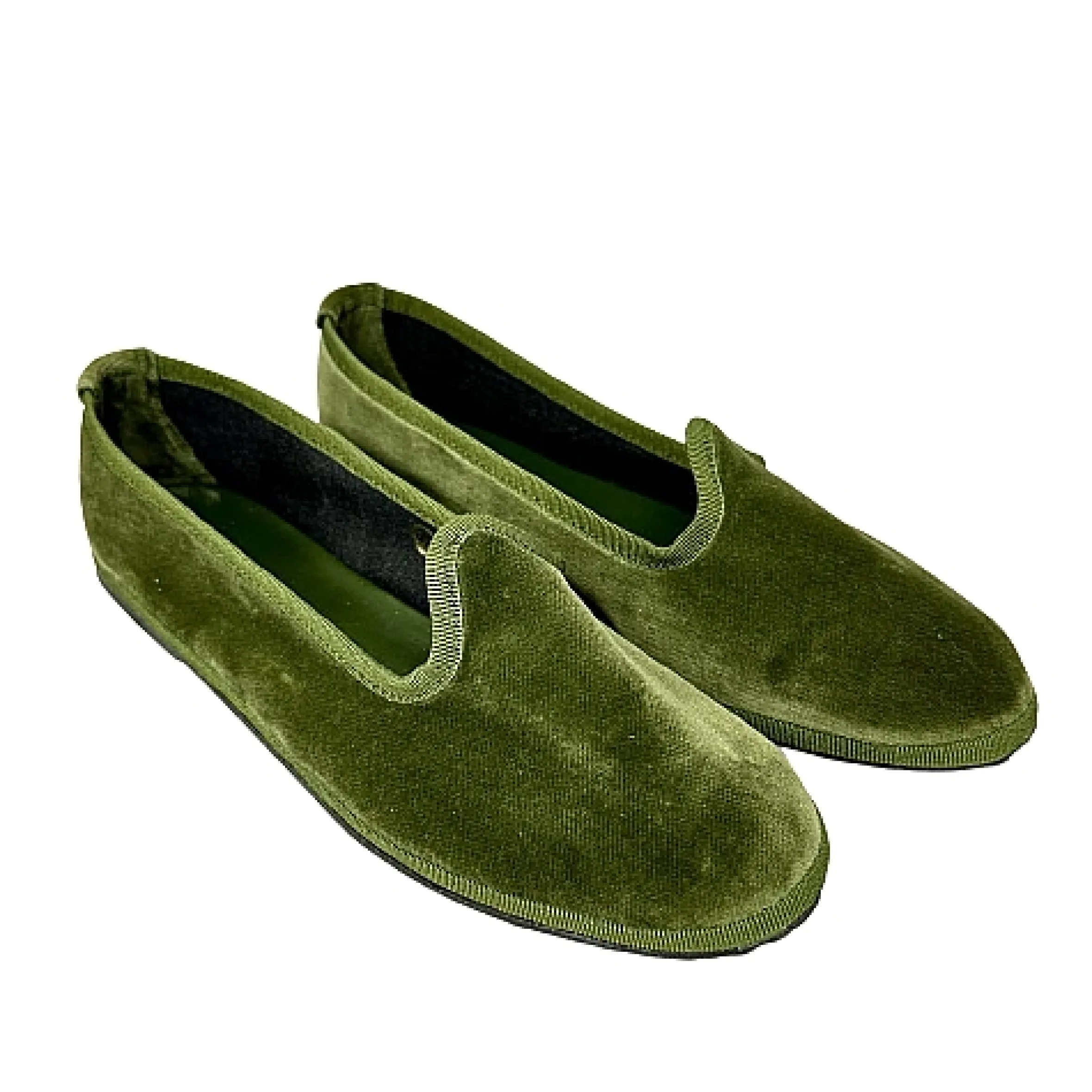 Scarpe di Maremma Friulane Artigianali In Velluto Verde Personalizzate*Donna Mocassini