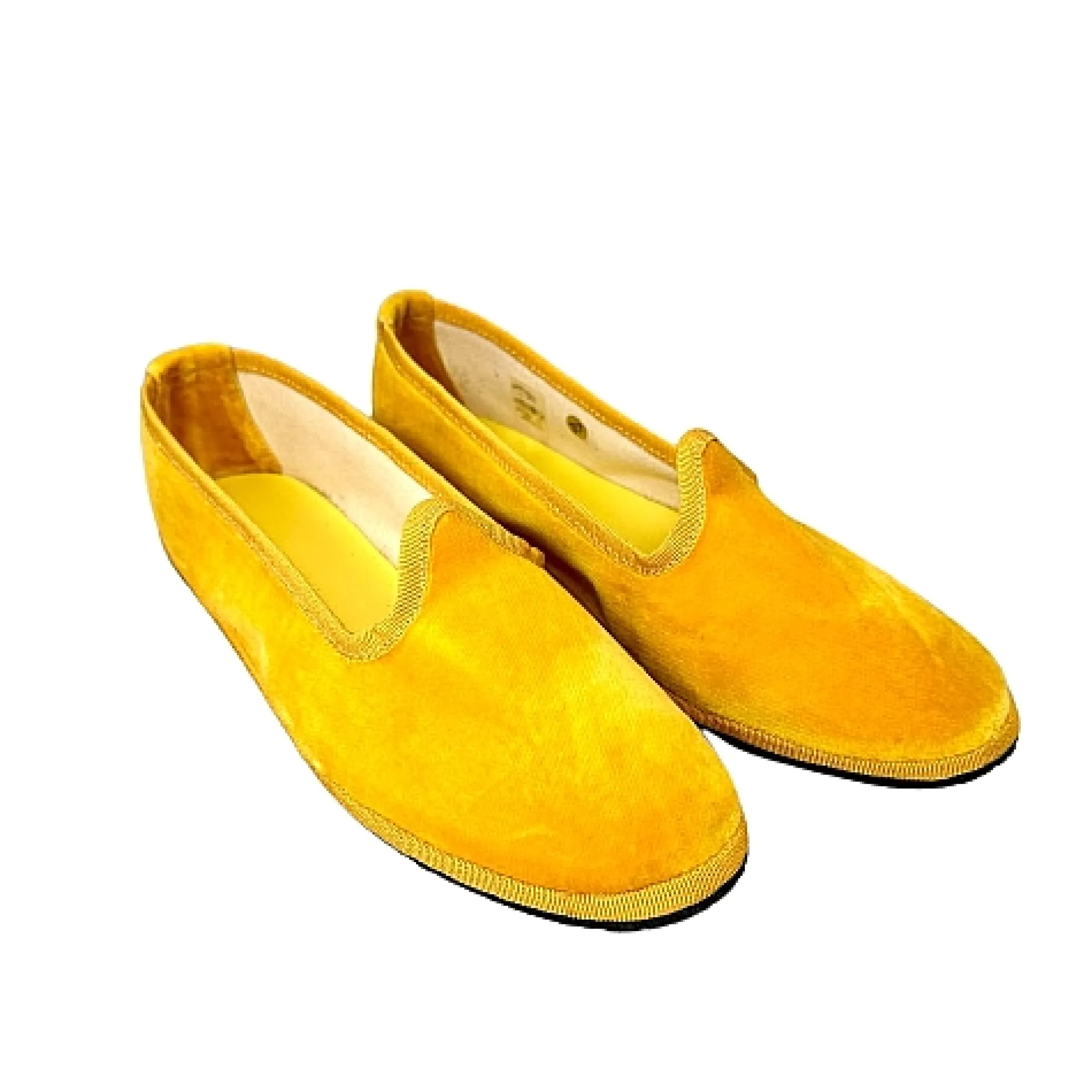 Scarpe di Maremma Friulane Artigianali In Velluto Giallo Personalizzate*Donna Mocassini