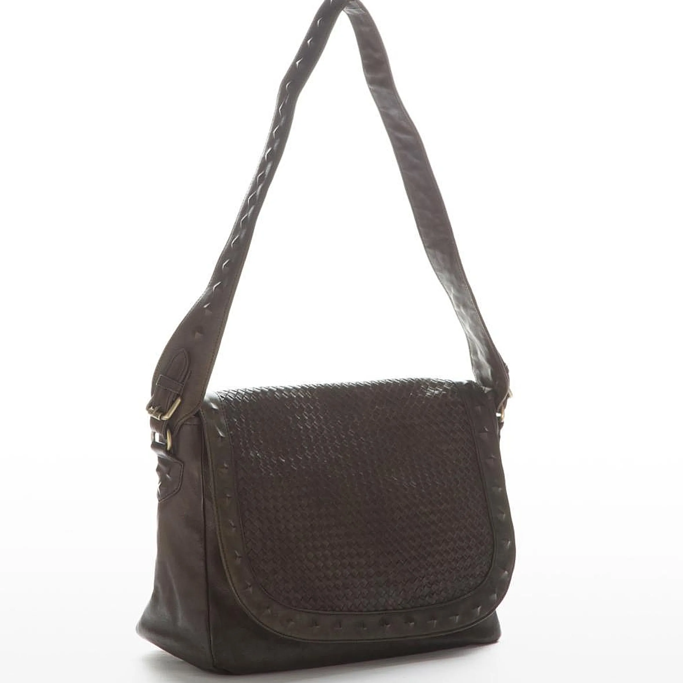 Scarpe di Maremma Grande Borsa Artigianale Con Patta Intrecciata*Donna Borse Morbide