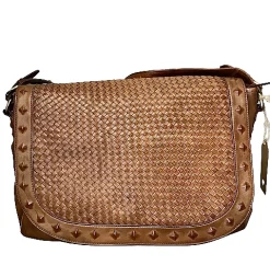 Scarpe di Maremma Grande Borsa Artigianale Con Patta Intrecciata*Donna Borse Morbide