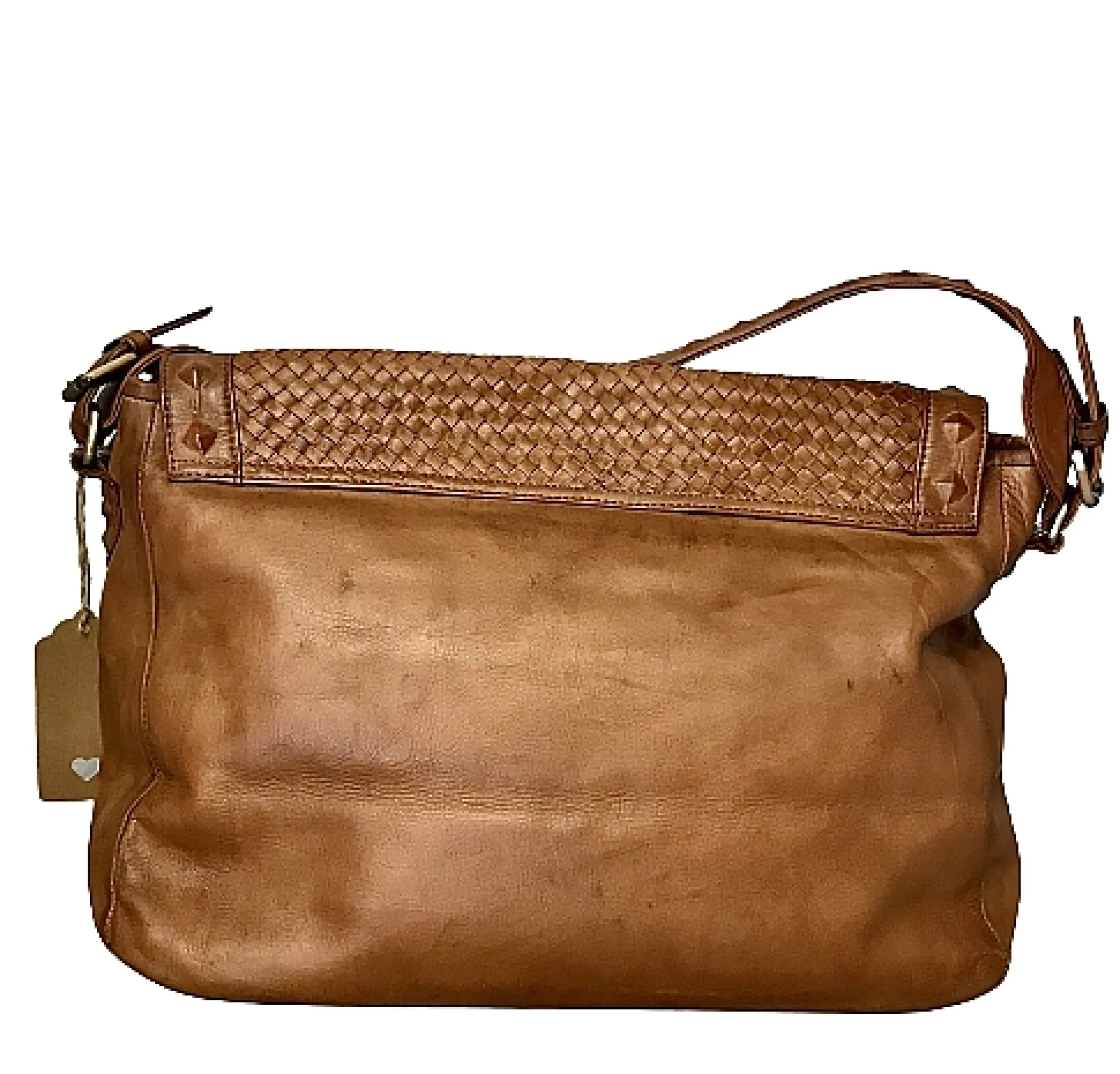 Scarpe di Maremma Grande Borsa Artigianale Con Patta Intrecciata*Donna Borse Morbide