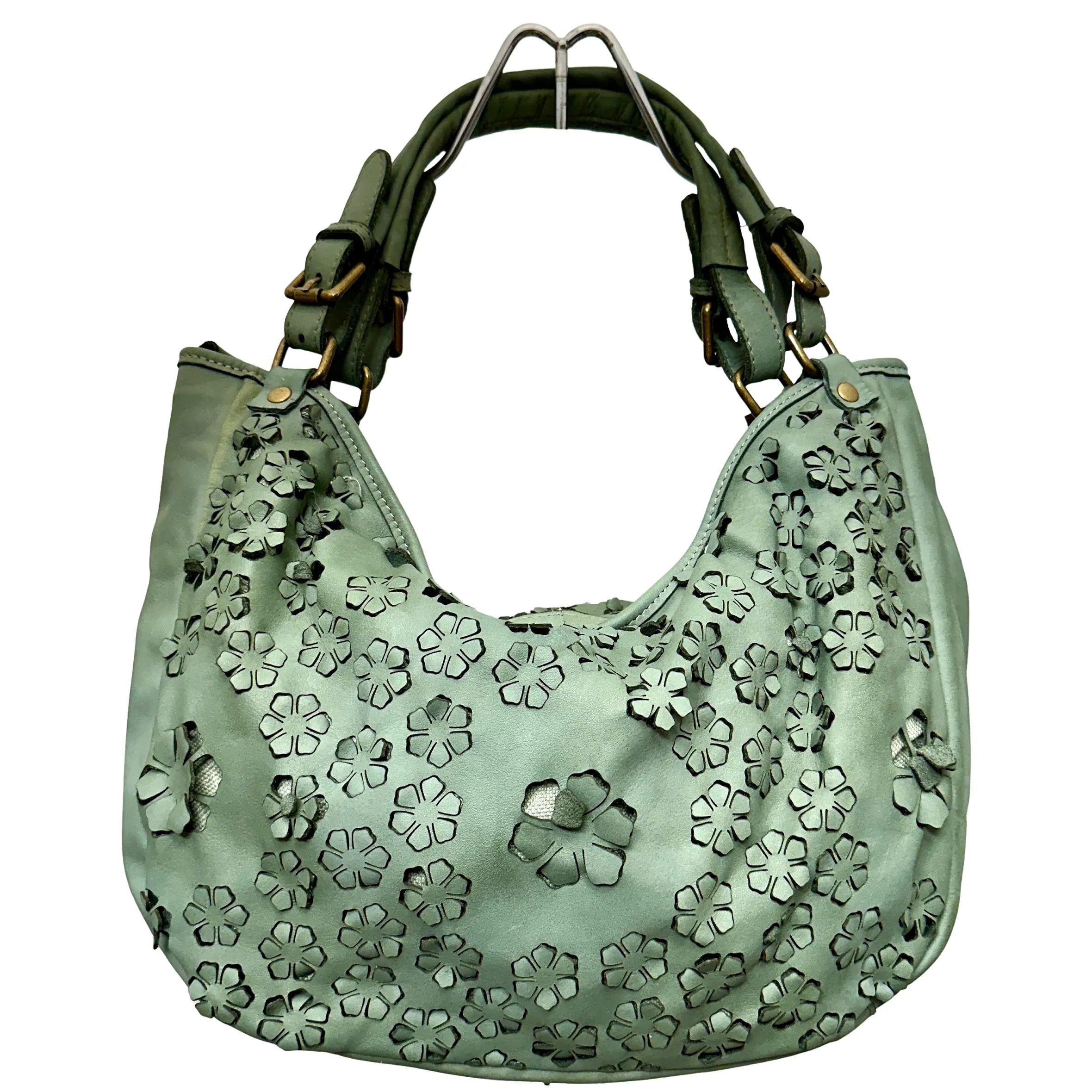 Scarpe di Maremma Lilla Big Pelle Con Fiori Laserati*Donna Borse Morbide
