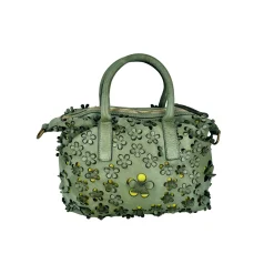 Scarpe di Maremma Lilla Medium Bauletto In Pelle Con Fiori Laserati*Donna Borse Morbide