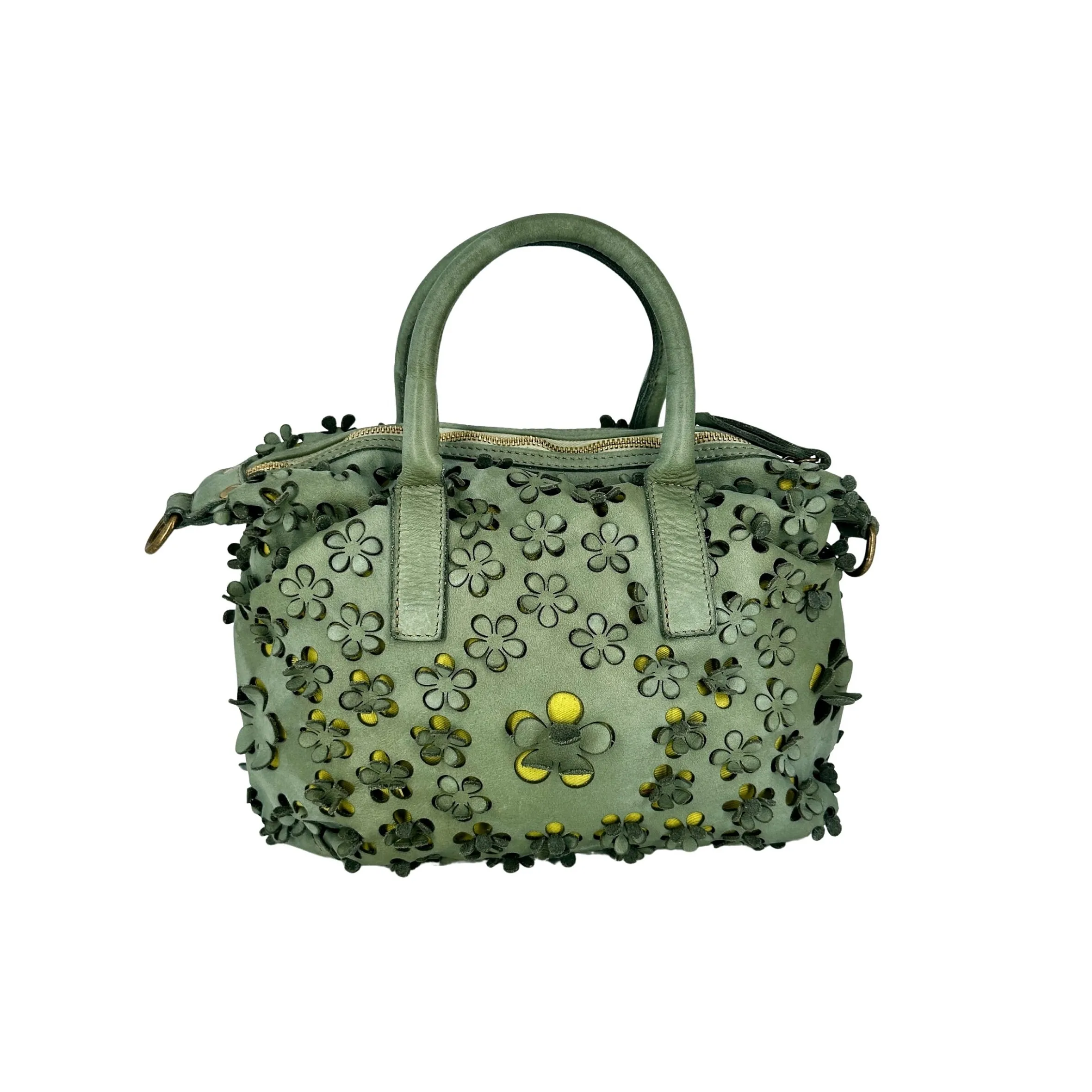 Scarpe di Maremma Lilla Medium Bauletto In Pelle Con Fiori Laserati*Donna Borse Morbide