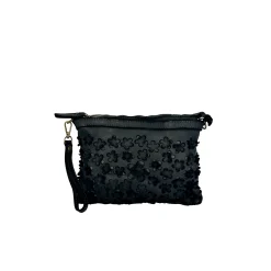 Scarpe di Maremma Lilla Small Pochette In Pelle Con Fiori Laserati*Donna Borse Morbide