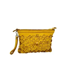 Scarpe di Maremma Lilla Small Pochette In Pelle Con Fiori Laserati*Donna Borse Morbide