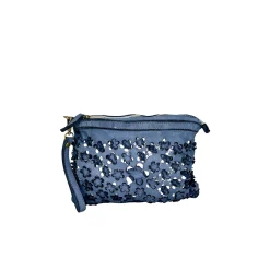 Scarpe di Maremma Lilla Small Pochette In Pelle Con Fiori Laserati*Donna Borse Morbide
