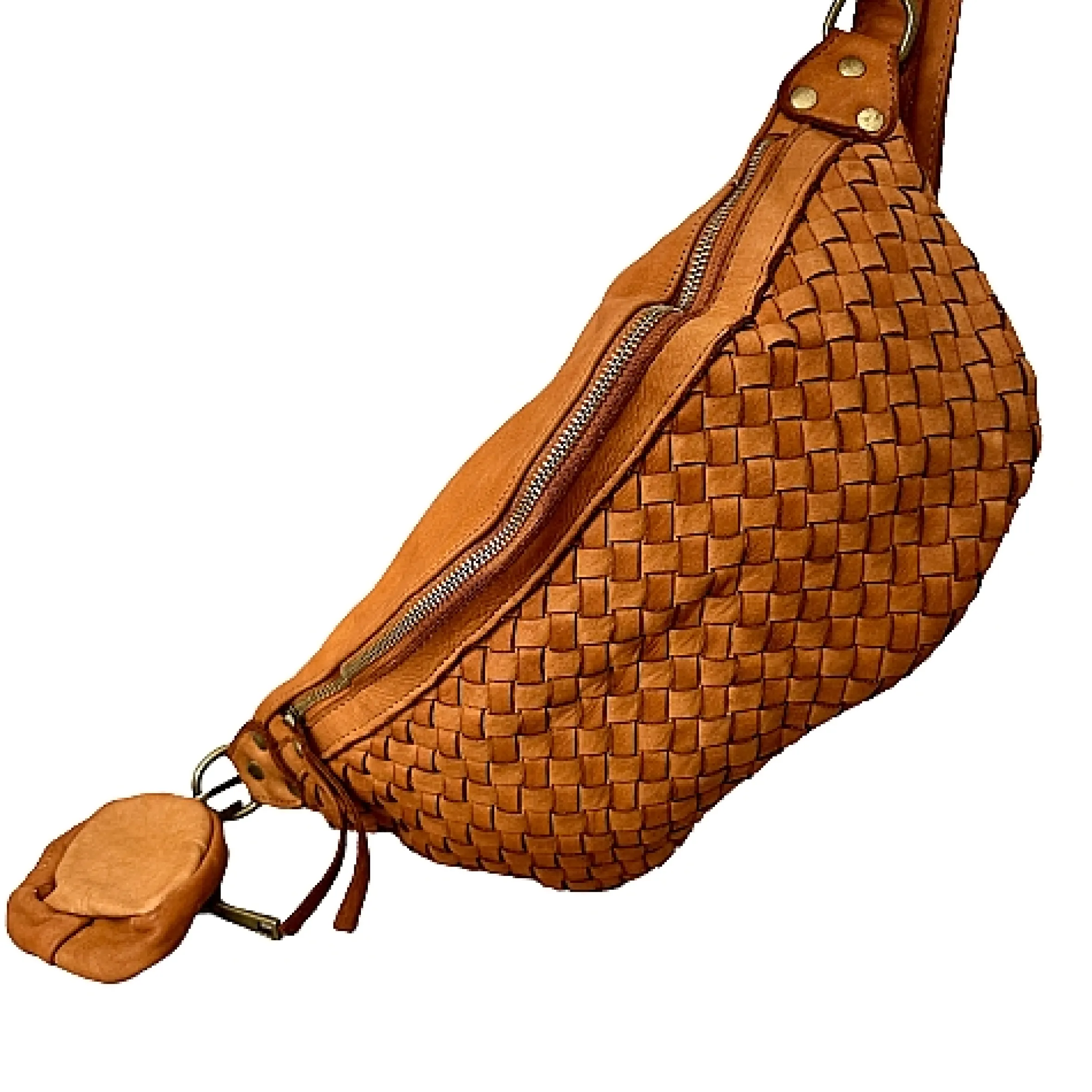 Scarpe di Maremma Marsupio Artigianale In Pelle Intrecciata Con Portamonete*Donna Borse Morbide