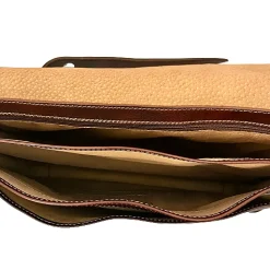Scarpe di Maremma Messenger Classica Artigianale Marrone Con 3 Scomparti*Uomo Borsetti