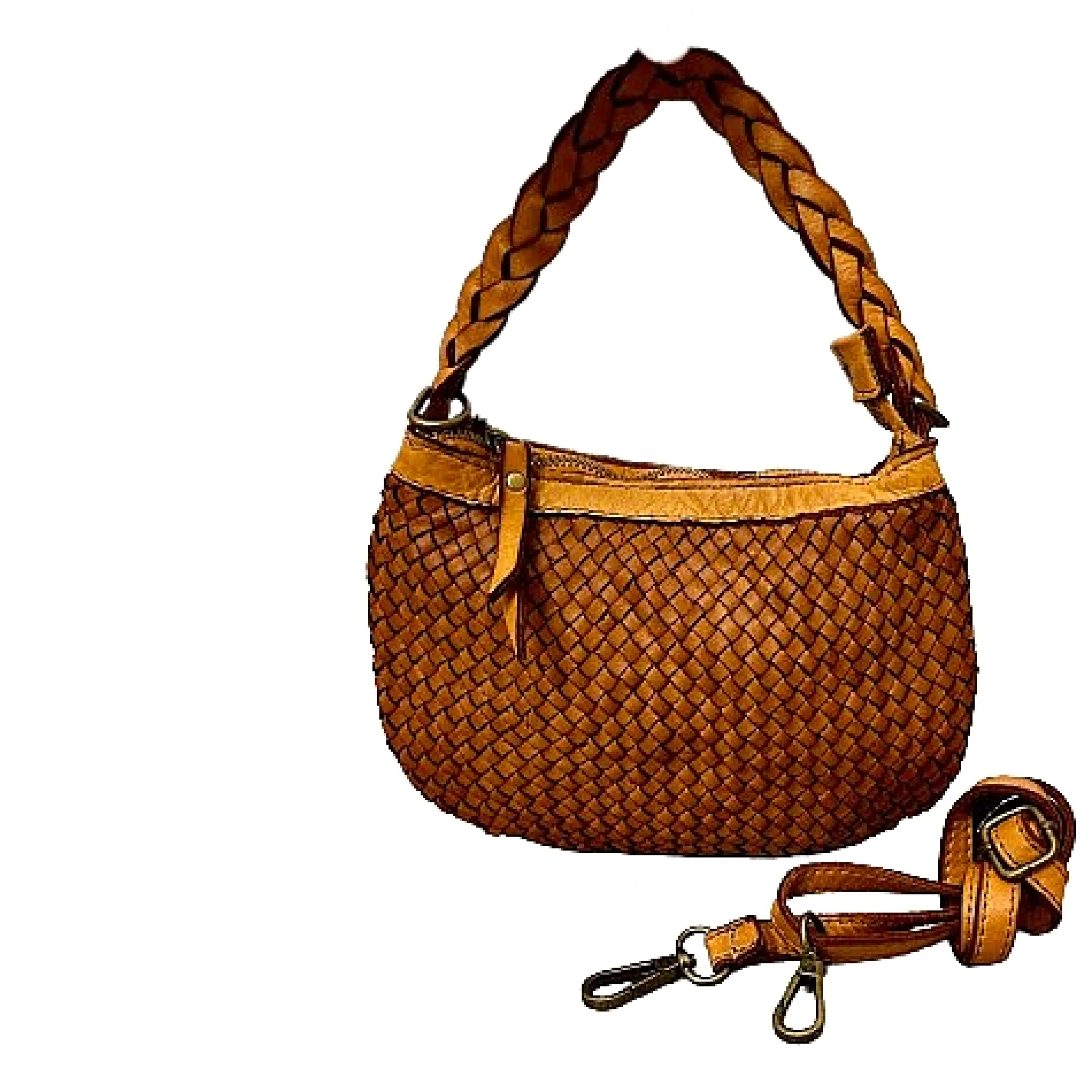 Scarpe di Maremma Mini Bag Artigianale A Tracolla In Pelle Intrecciata*Donna Borse Morbide