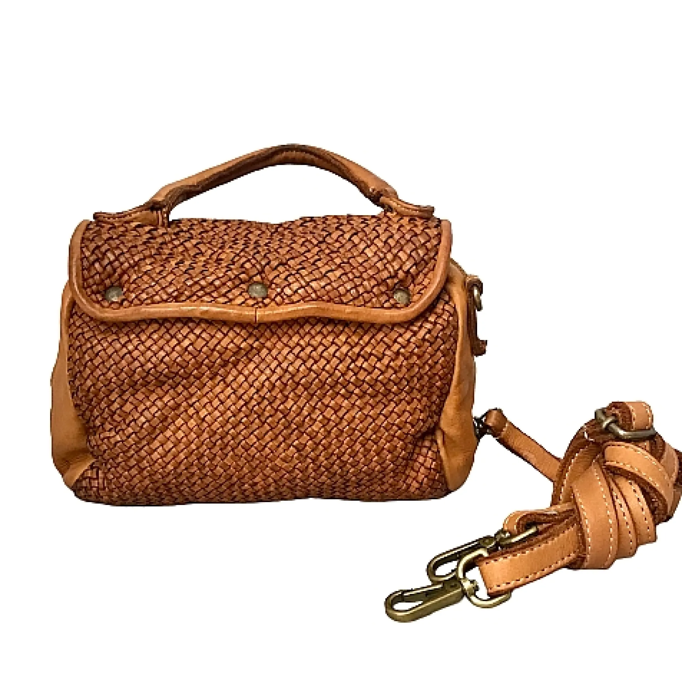 Scarpe di Maremma Mini Bag Artigianale A Tracolla In Pelle Intrecciata*Donna Borse Morbide