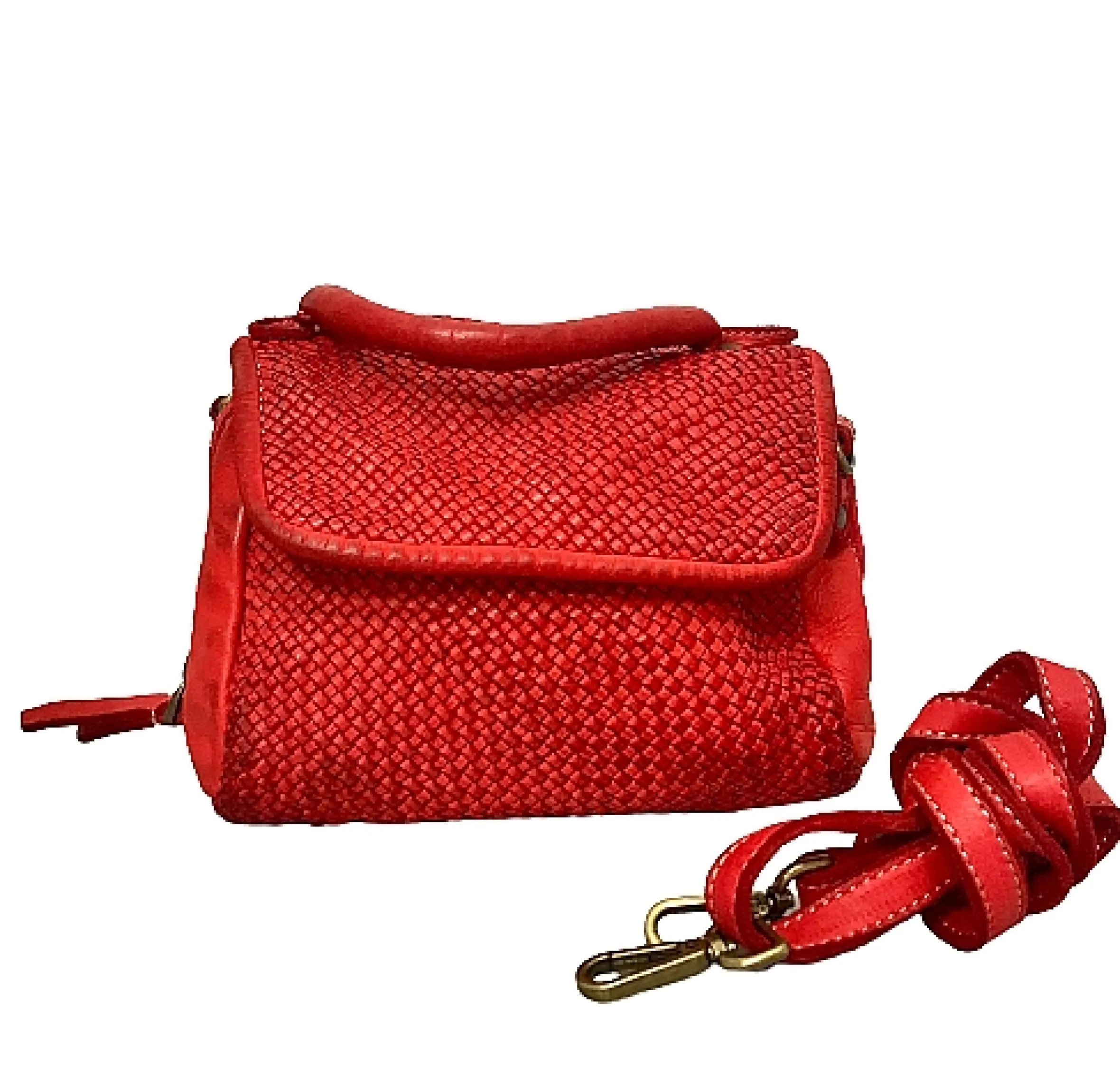 Scarpe di Maremma Mini Bag Artigianale A Tracolla In Pelle Intrecciata*Donna Borse Morbide